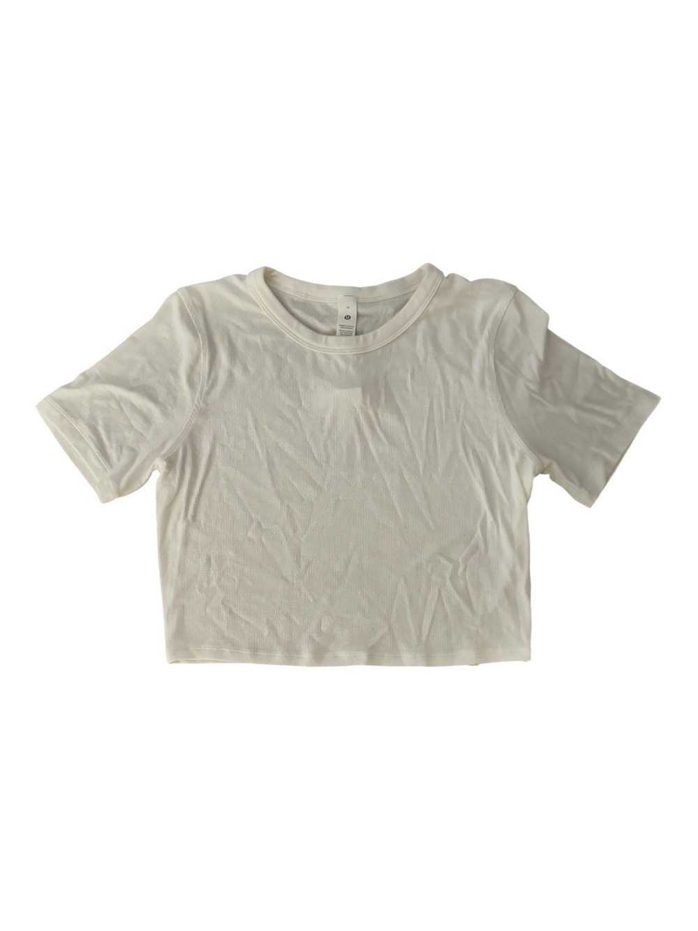 Lululemon Hold Tight Straight Hem Cropped T-Shirt White Size 10 NWT Modal